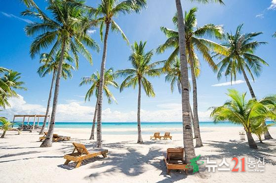 세부 해변 전경. 